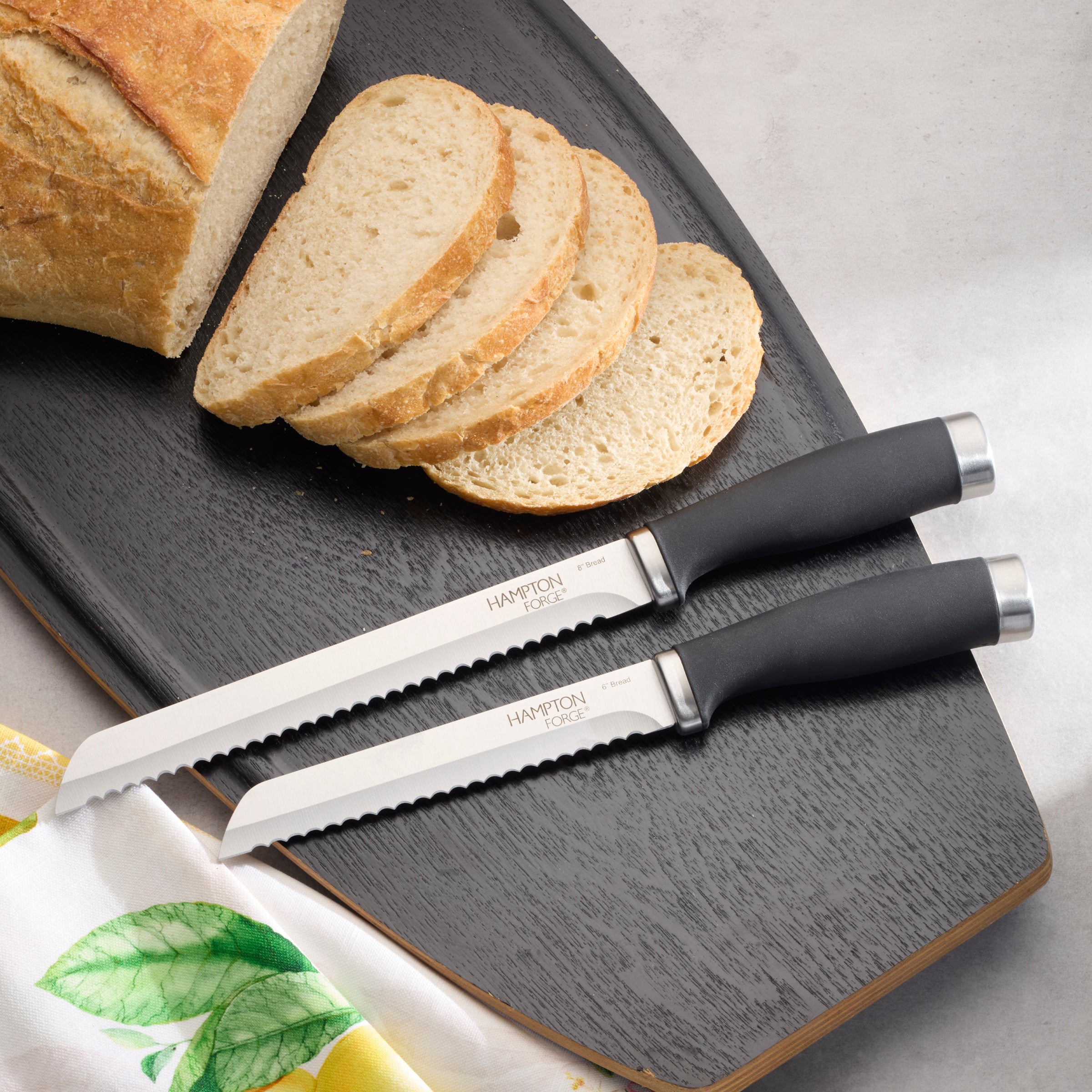 Epicure Bread Knives with Blade Guards, Set of 2